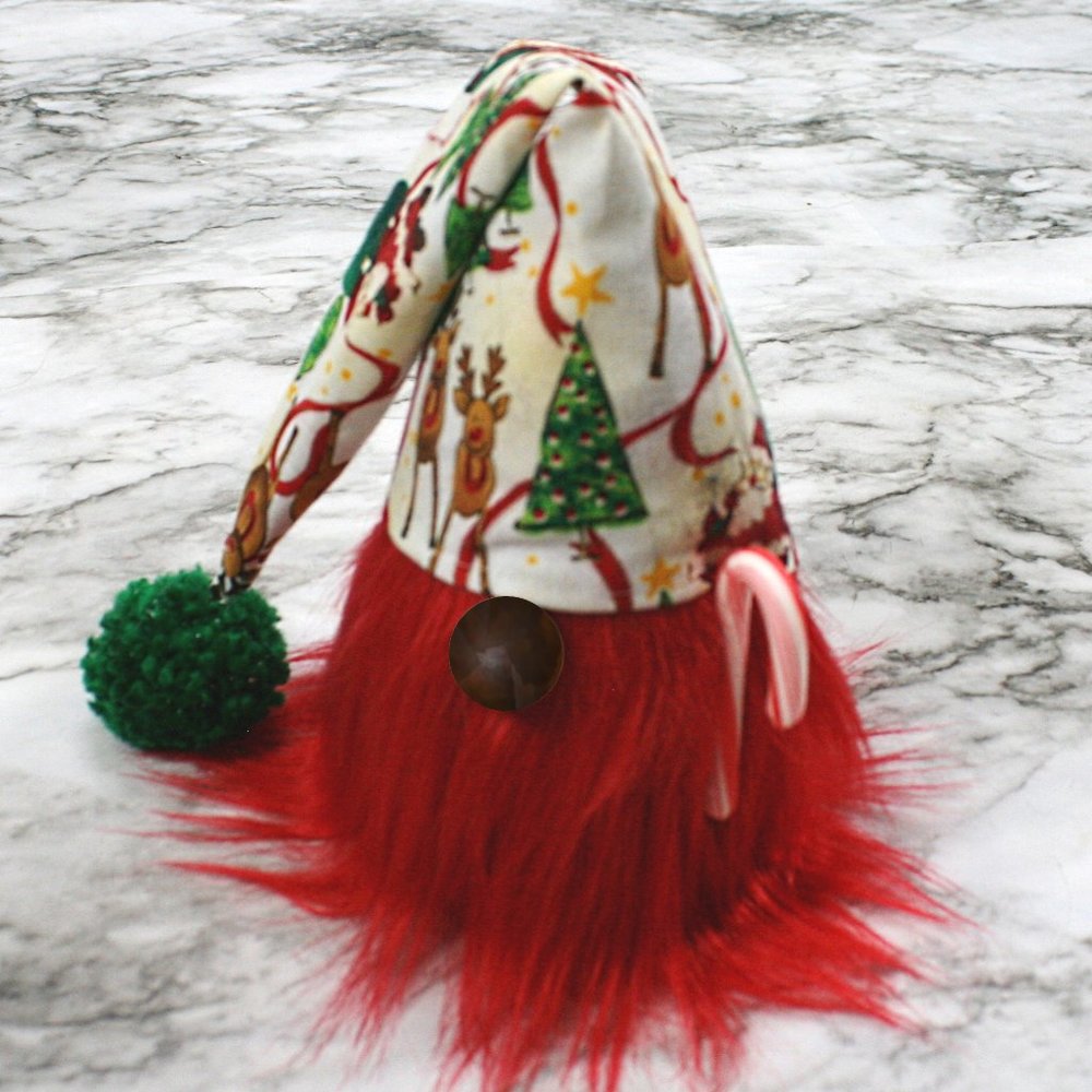 HAND CRAFTED Gnome Red Christmas Air Freshener Cover Decor - White Christmas Mix